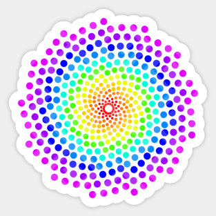 Rainbow dot mandala Sticker